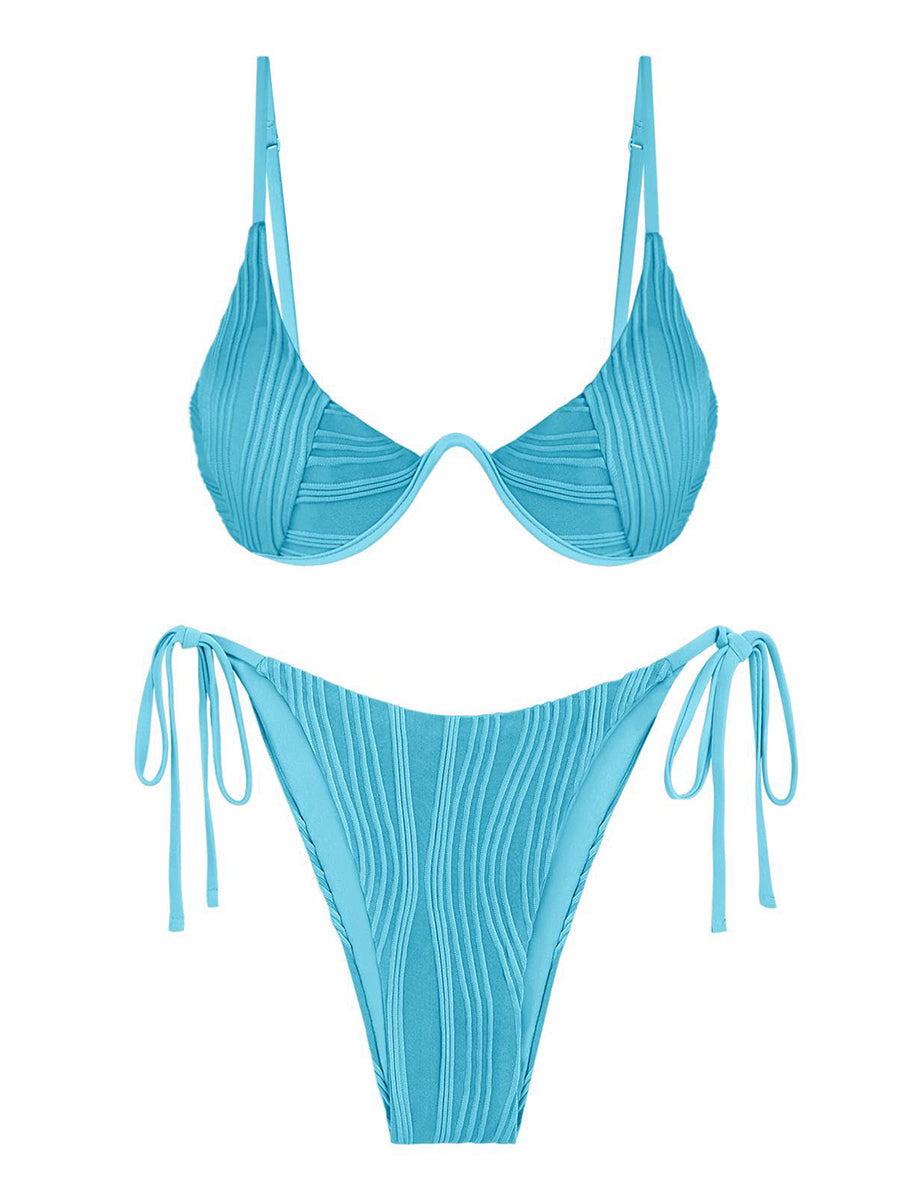Textured Underwire Bikini Set
