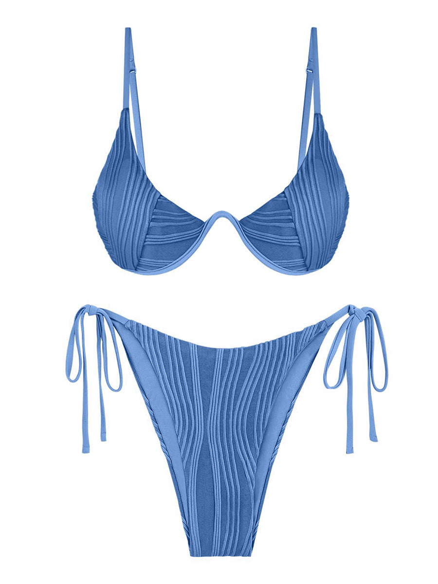 Textured Underwire Bikini Set