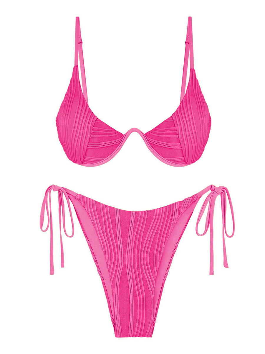 Textured Underwire Bikini Set