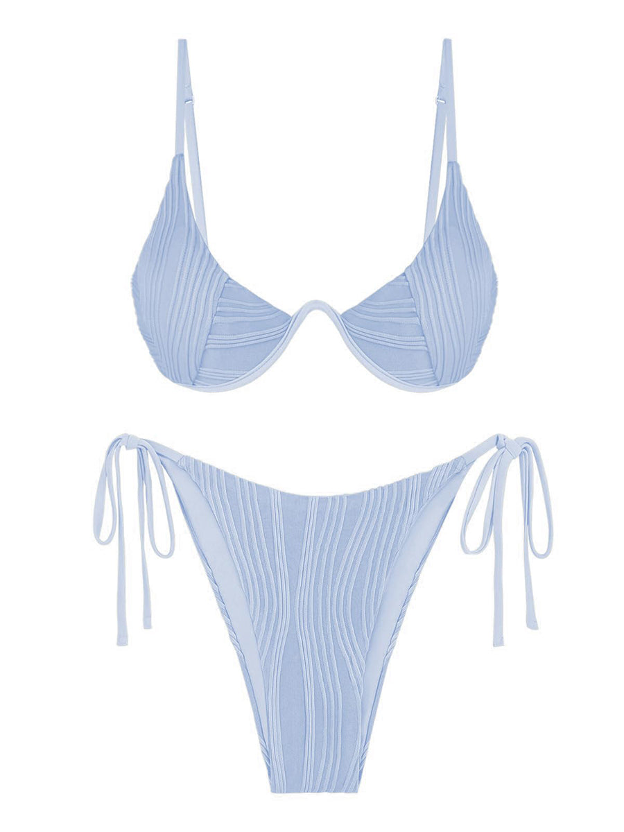 Textured Underwire Bikini Set
