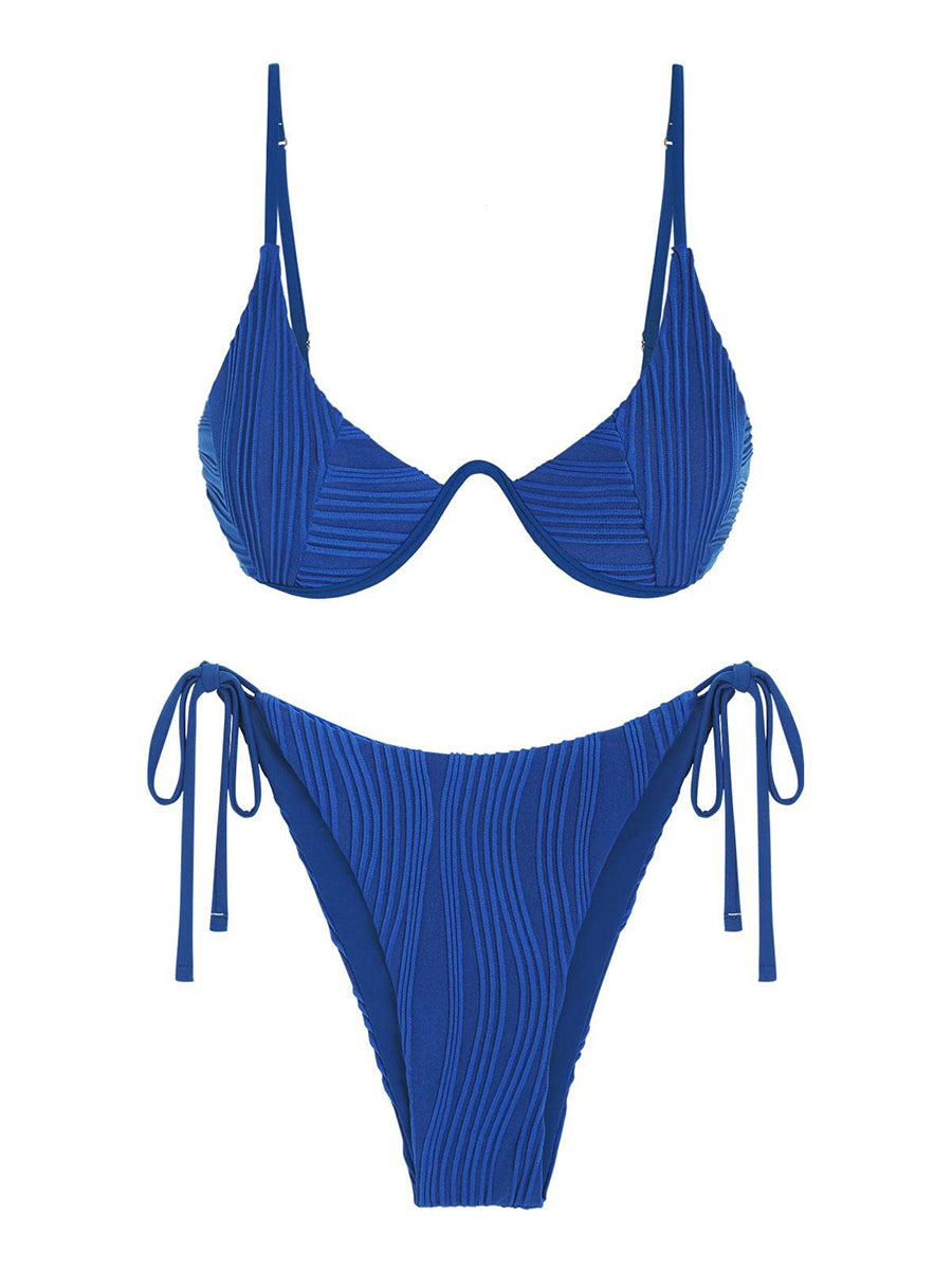 Textured Underwire Bikini Set