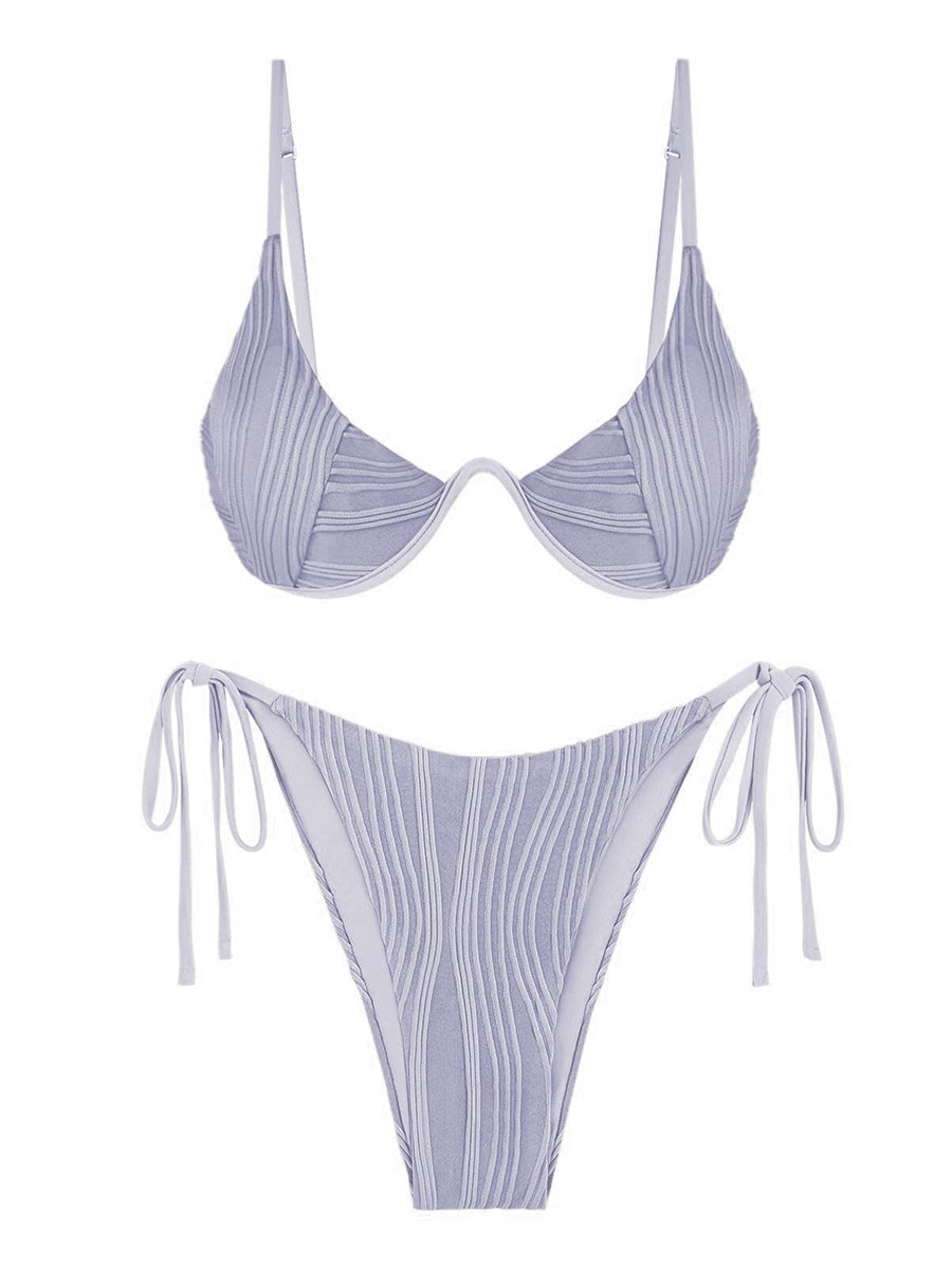 Textured Underwire Bikini Set
