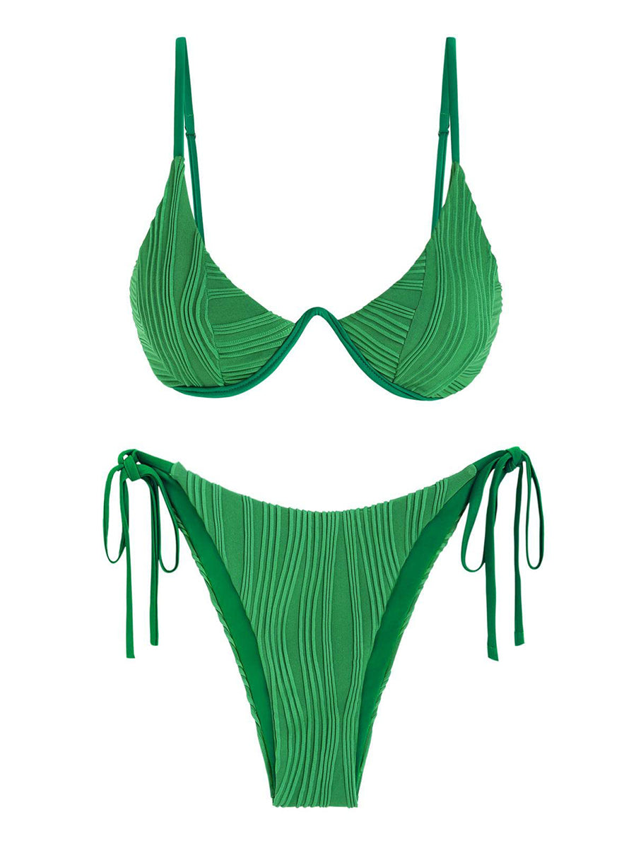 Textured Underwire Bikini Set
