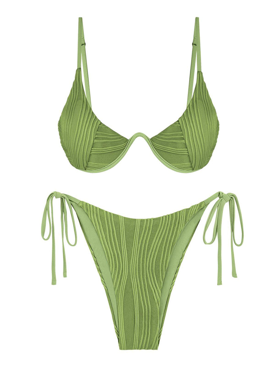 Textured Underwire Bikini Set