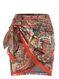 Tie Side Wrap Tassel Mini Skirt