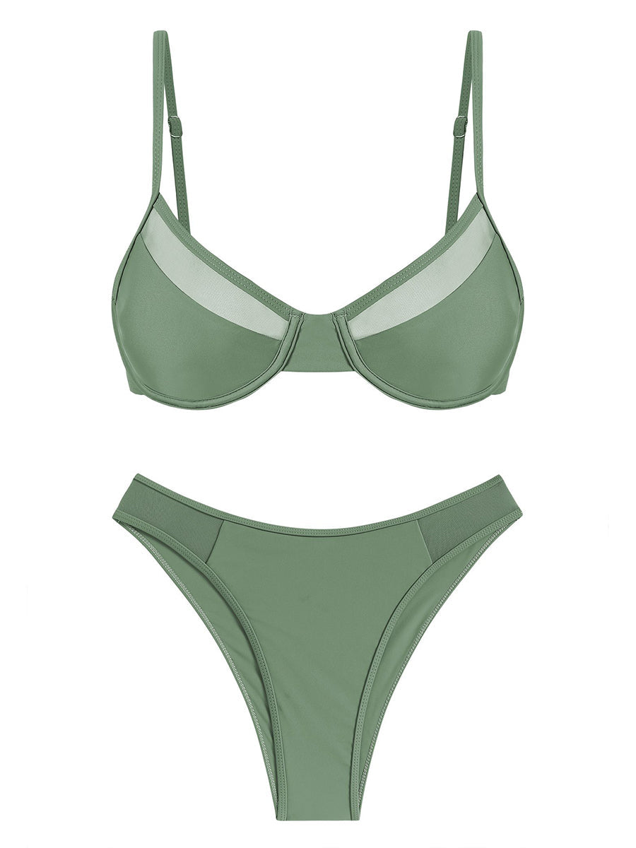 Underwire Push Up Mesh Bikini