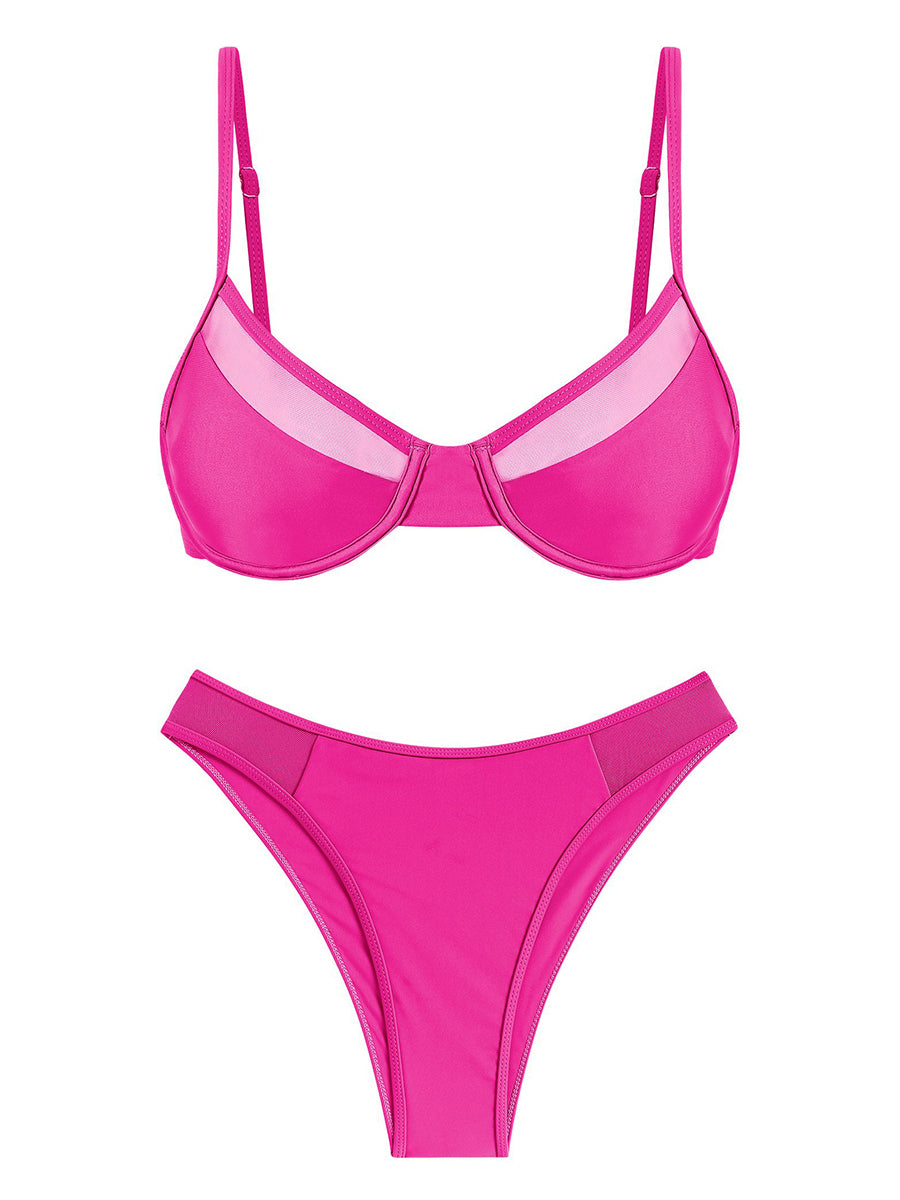 Underwire Push Up Mesh Bikini