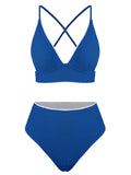 V Neck High Waisted Bikini