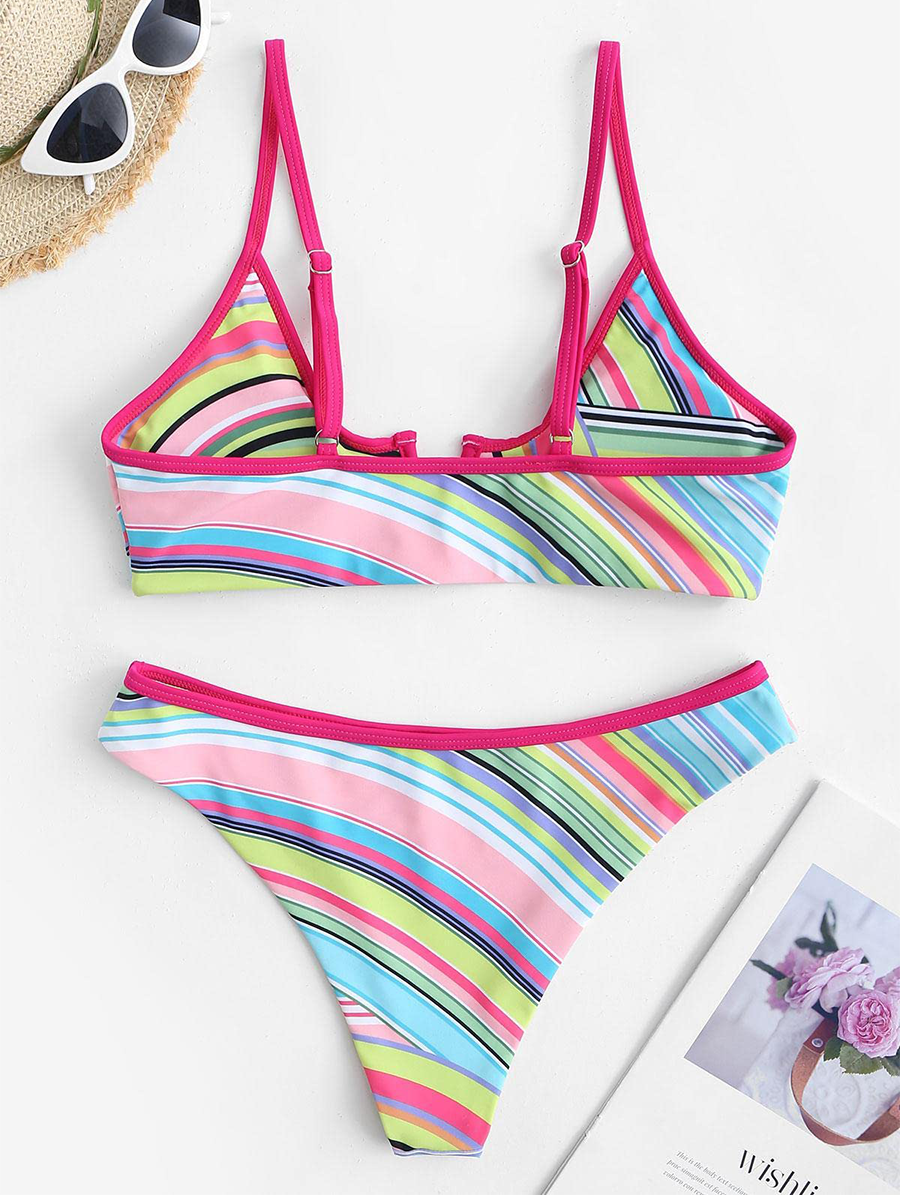V shaped wired bikini set