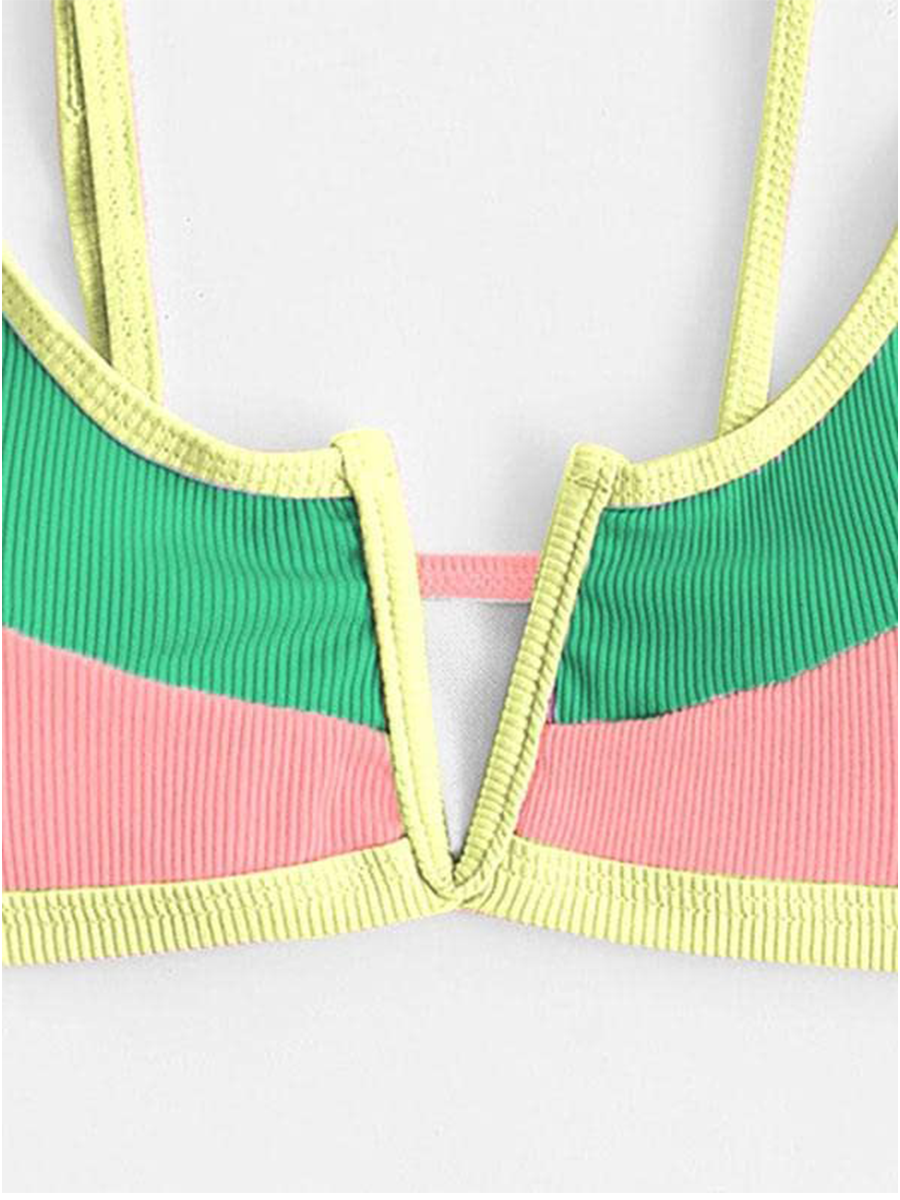 V shaped wired bikini set