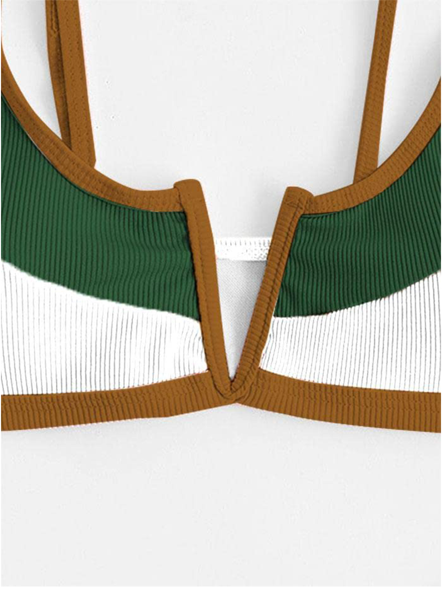 V shaped wired bikini set