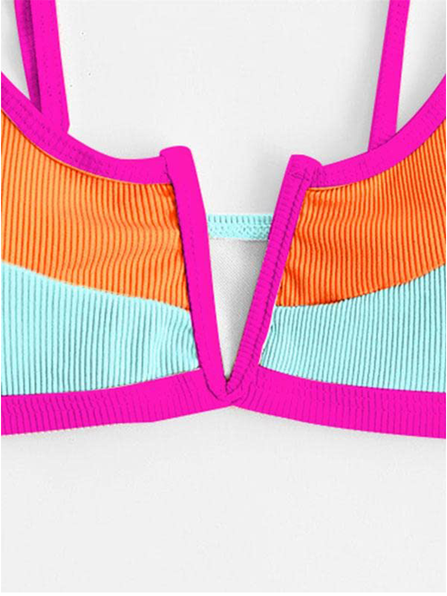 V shaped wired bikini set