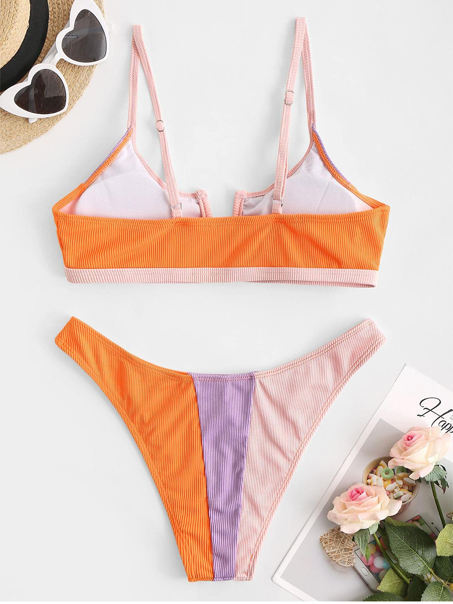 V shaped wired bikini set