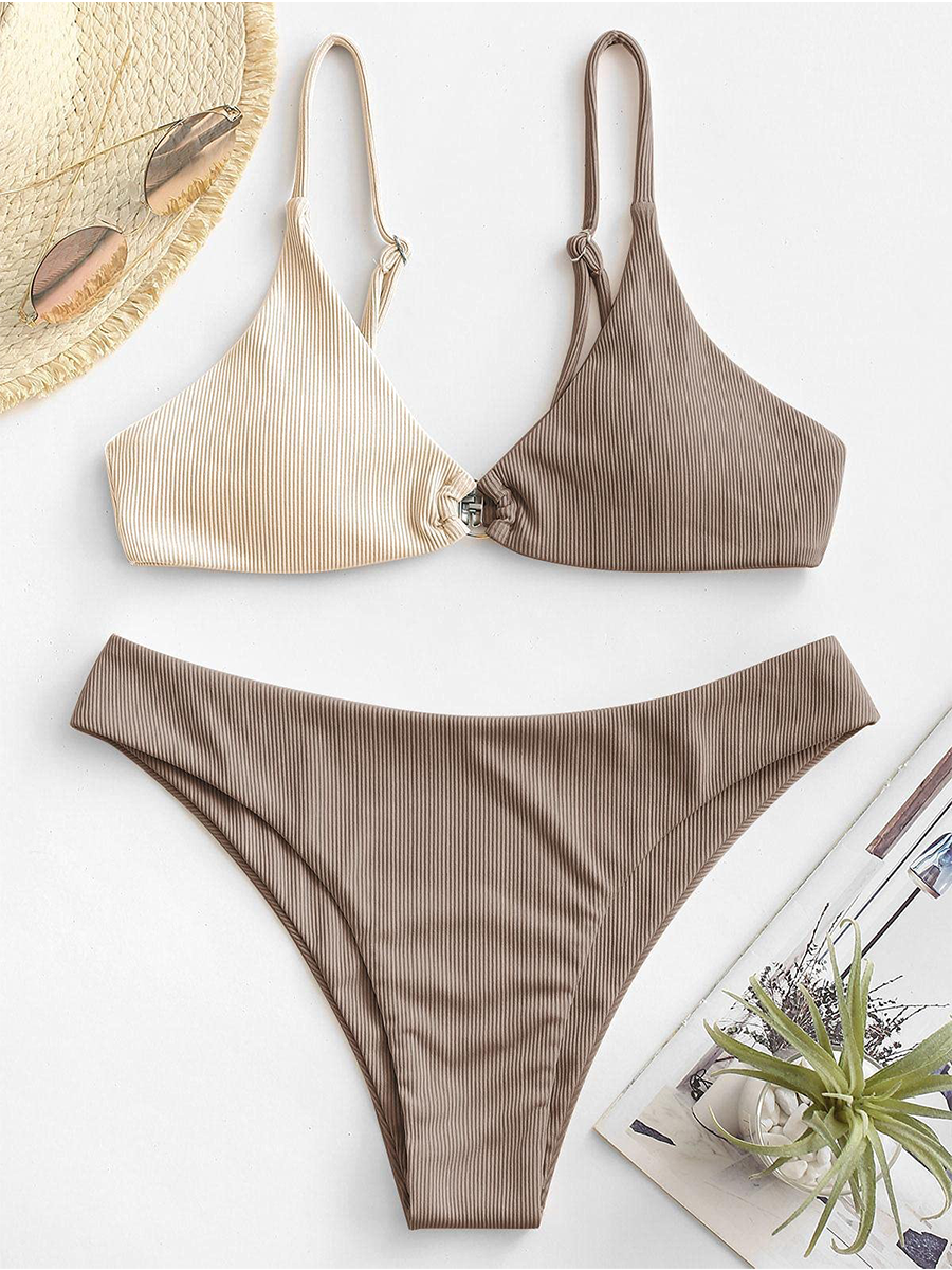 O-Ring Halter Bikini Two Piece Set