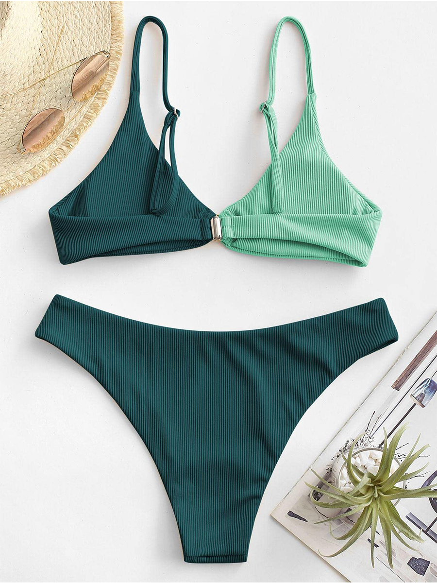 O-Ring Halter Bikini Two Piece Set