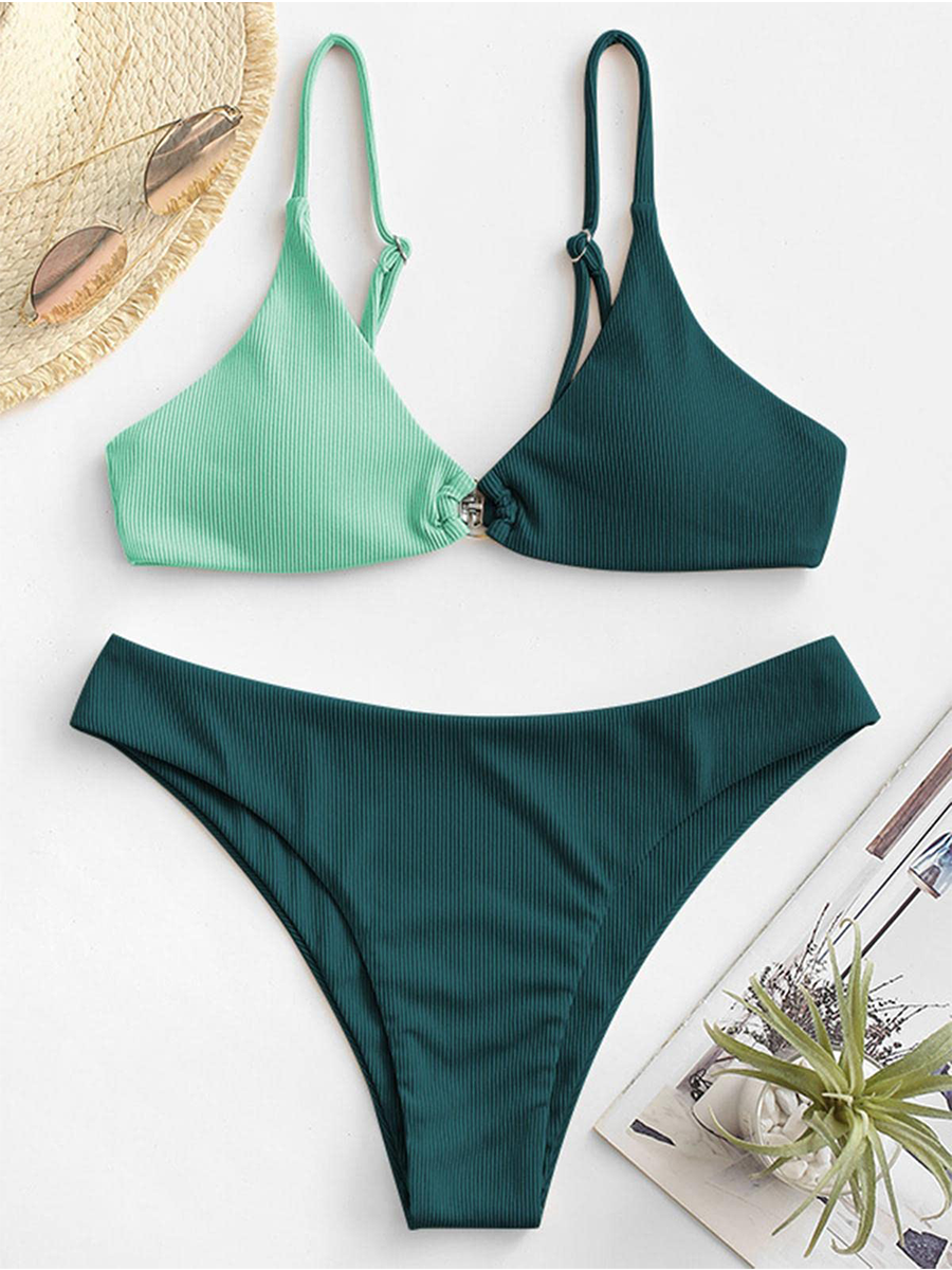 O-Ring Halter Bikini Two Piece Set