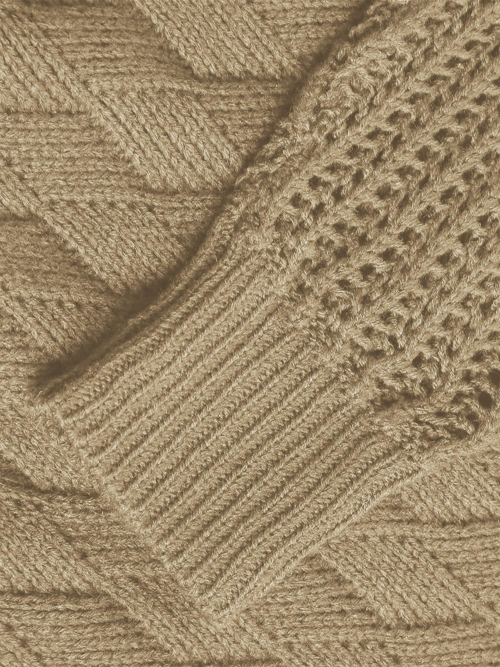 Crew Neck Long Sleeve Crochet Knit