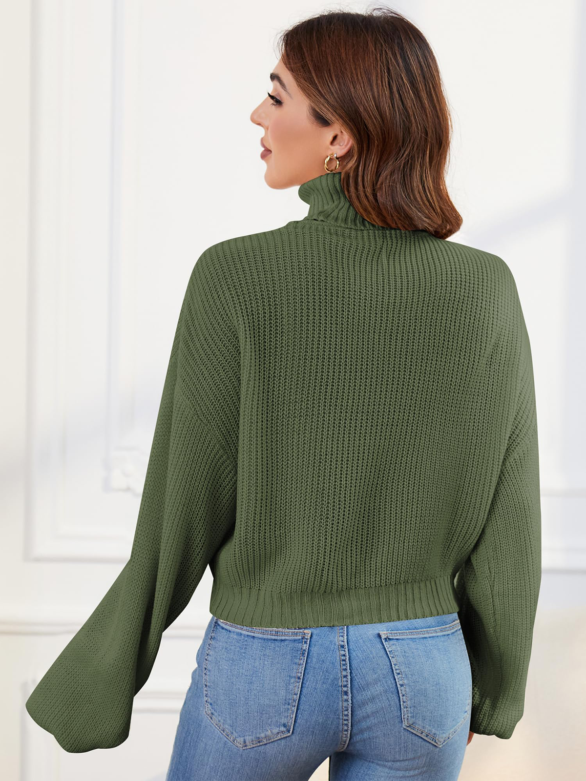 High Neck Long Sleeve Sweater