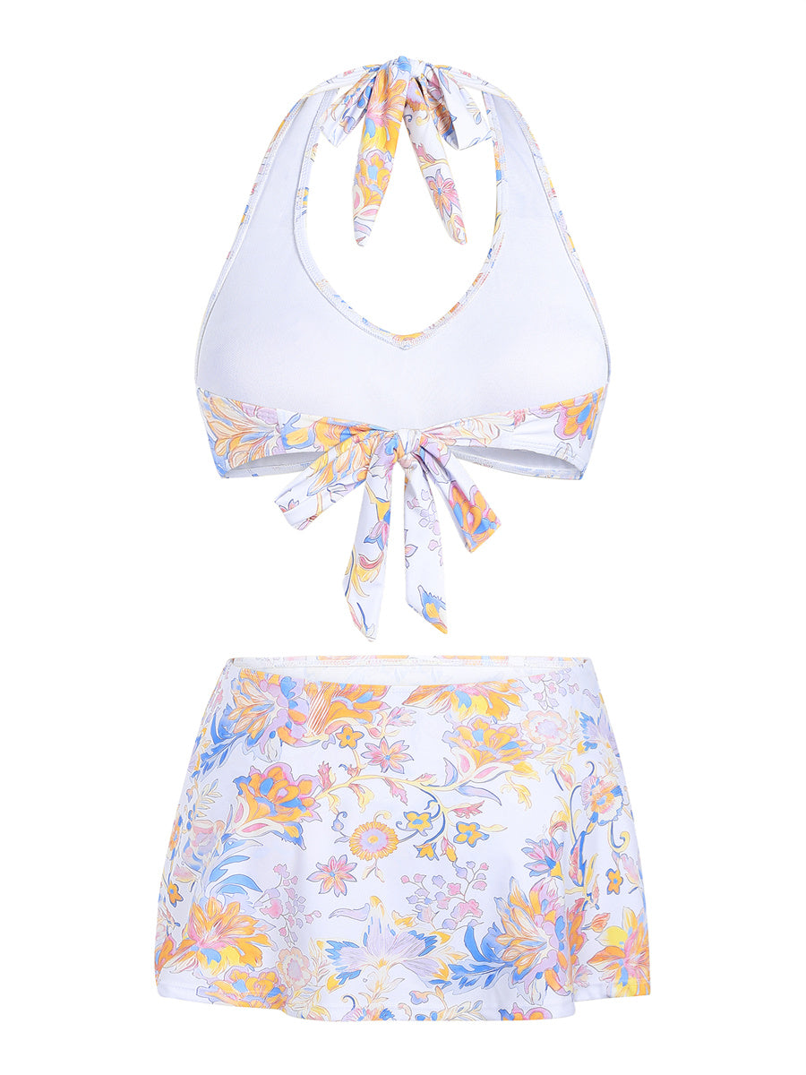 ZAFUL Womens High Waisted Bikini Sets with Skirt Tummy Control Bathing Suit Two Piece Swimsuit