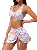 ZAFUL Womens High Waisted Bikini Sets with Skirt Tummy Control Bathing Suit Two Piece Swimsuit