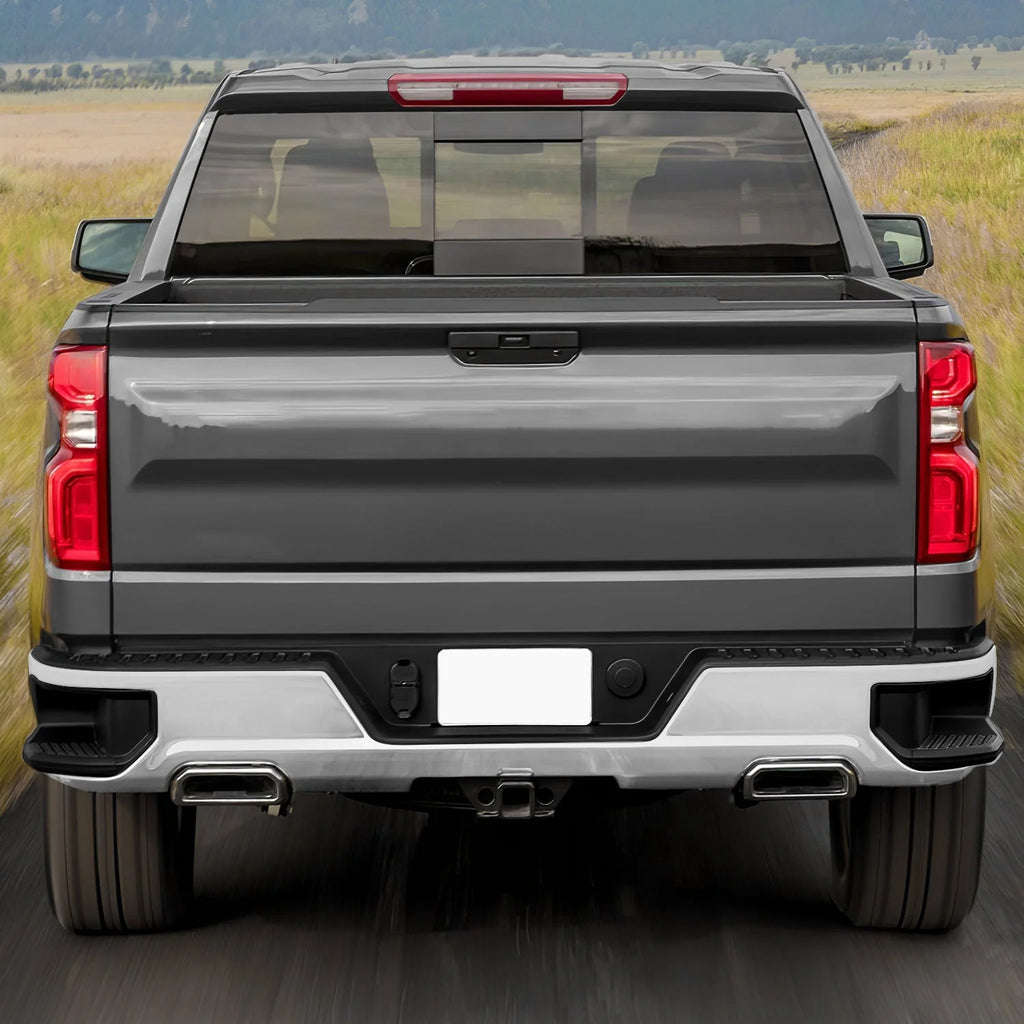 Rear Steel Bumper w/ Exhaust Cutouts  19-23 Chevy/GMC Silverado Sierra 1500