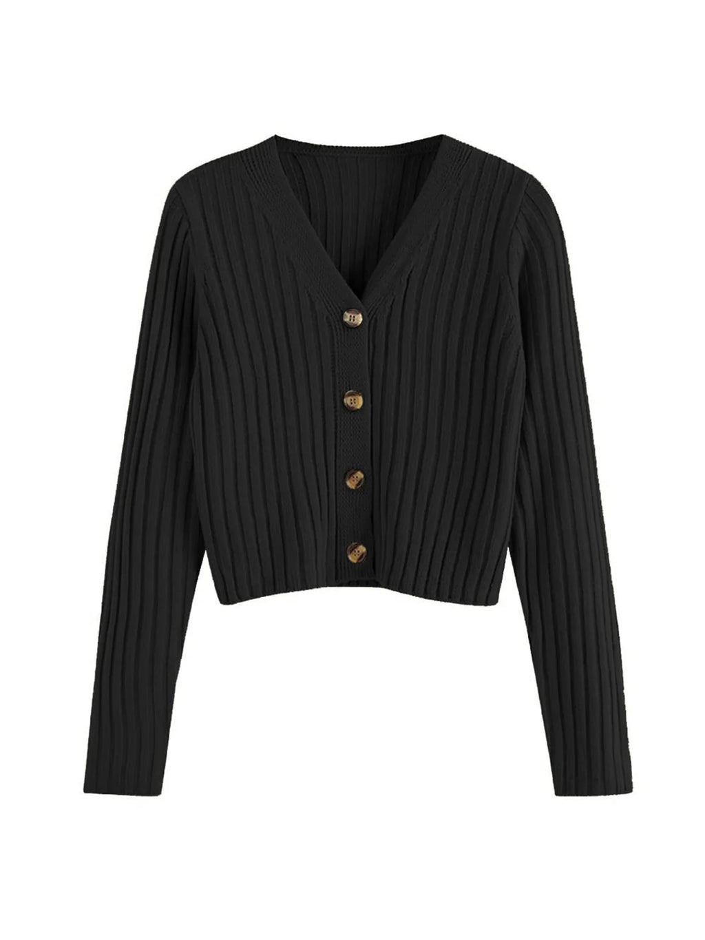 2026 Ribbed Button Cardigan