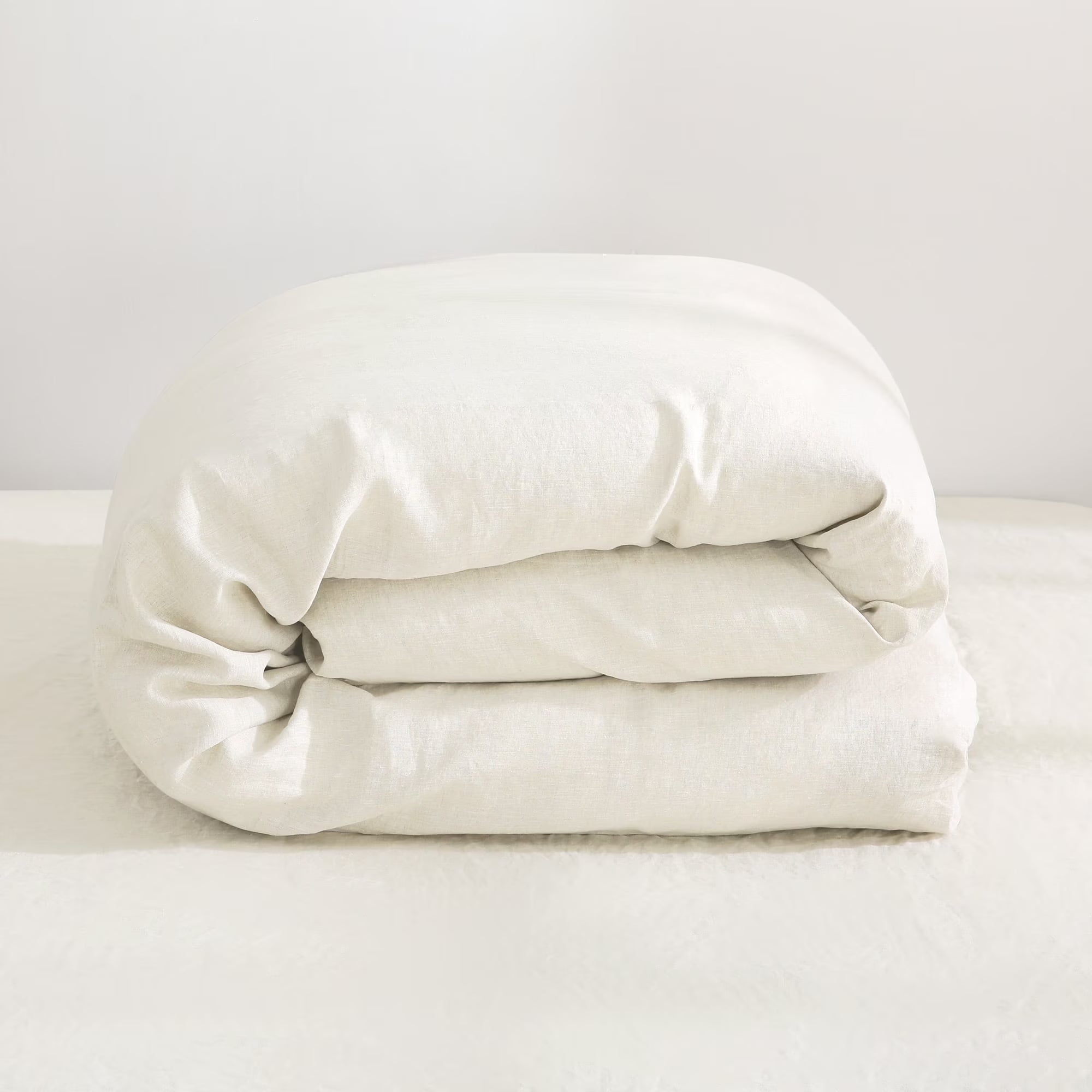 2026 100% Pure Linen Duvet Cover with Button Closure and Corner Ties Soft & Breathable - Natural Full/Queen