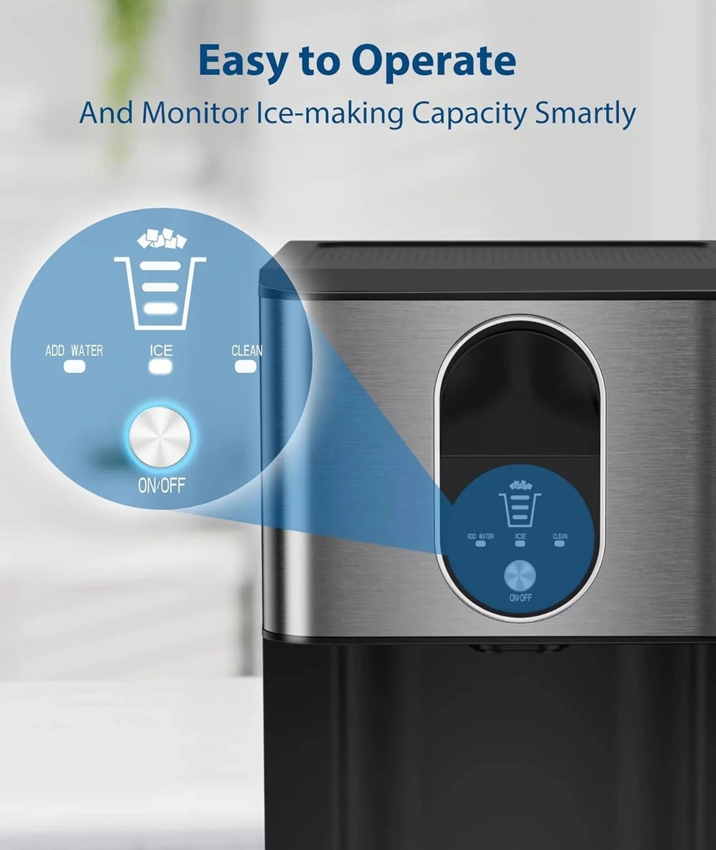 2026 44lbs/24H Nugget Ice Maker Countertop Dispenser