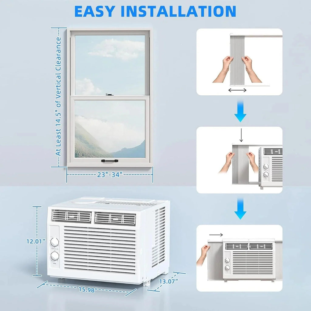 2026 Antarctic Star 12,000 BTU U-shaped window air conditioner, cools rooms up to 550 square feet with 6 modes, 24-hour timer, ultra-quiet window air conditioner