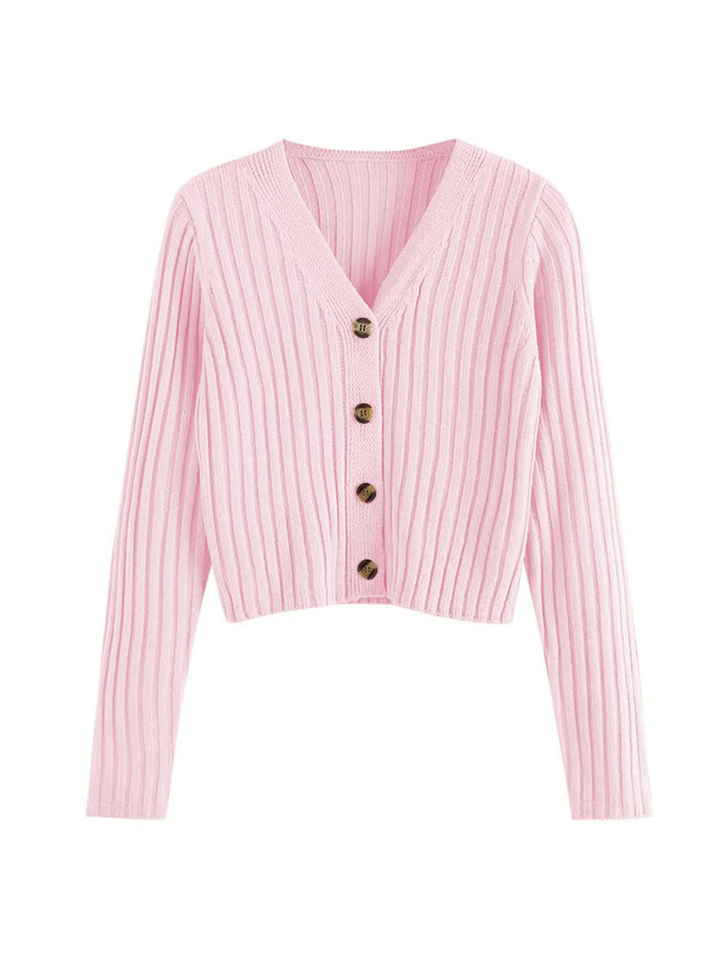 2026 Ribbed Button Cardigan