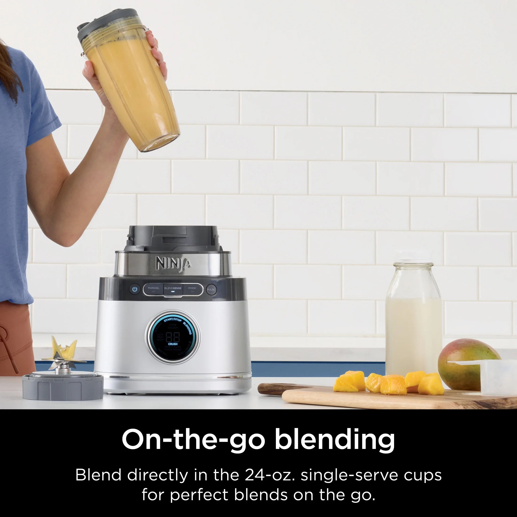 2026 Ninja Detect Kitchen System Power Blender + Processor with Blend Sense Technology, Silver, TB400