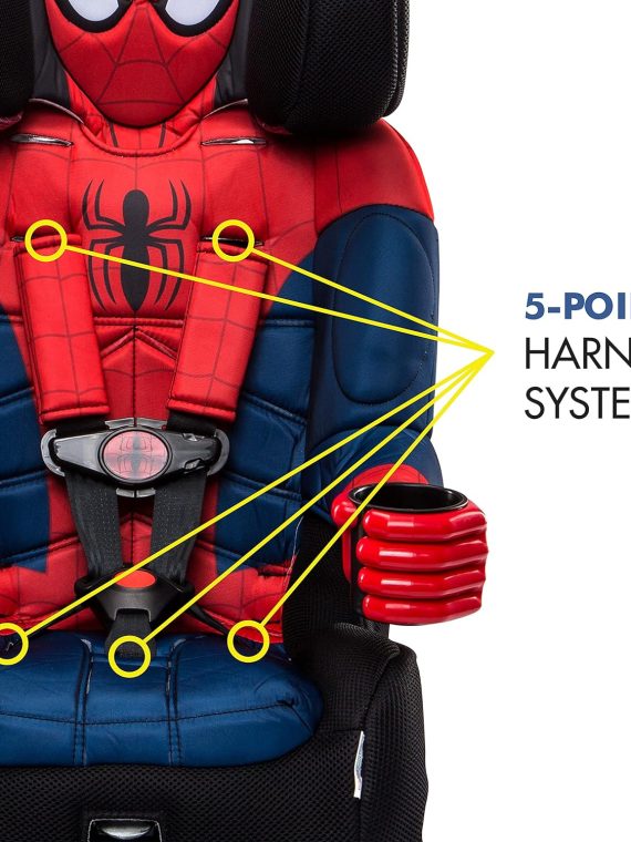 2026 KidsEmbrace Marvel Spider-Man 2-in-1 Forward-Facing Booster Car Seat LATCH | 5-Point Harness Booster 22-65lbs converts to Belt-Positioning Booster 40-100lbs | Adjustable