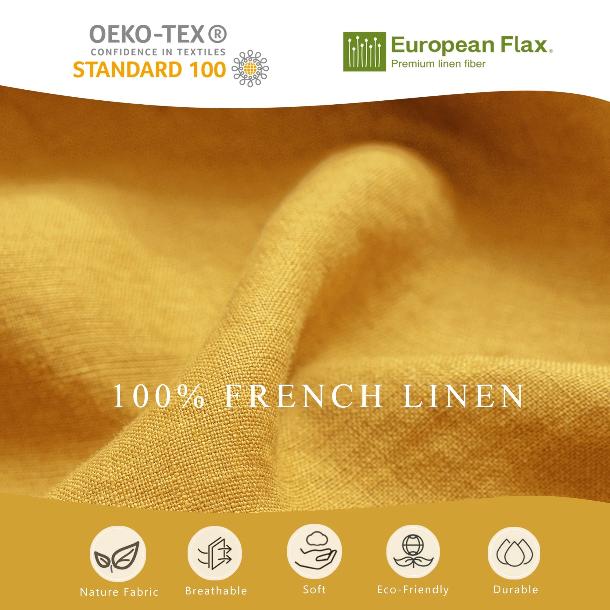 2026 100% Pure Linen Duvet Cover with Button Closure and Corner Ties Soft & Breathable - Natural Full/Queen