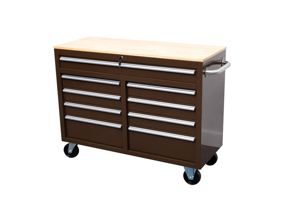 46" Rolling Tool Workbench – Heavy-Duty Mobile Storage Cabinet with 9 Drawers