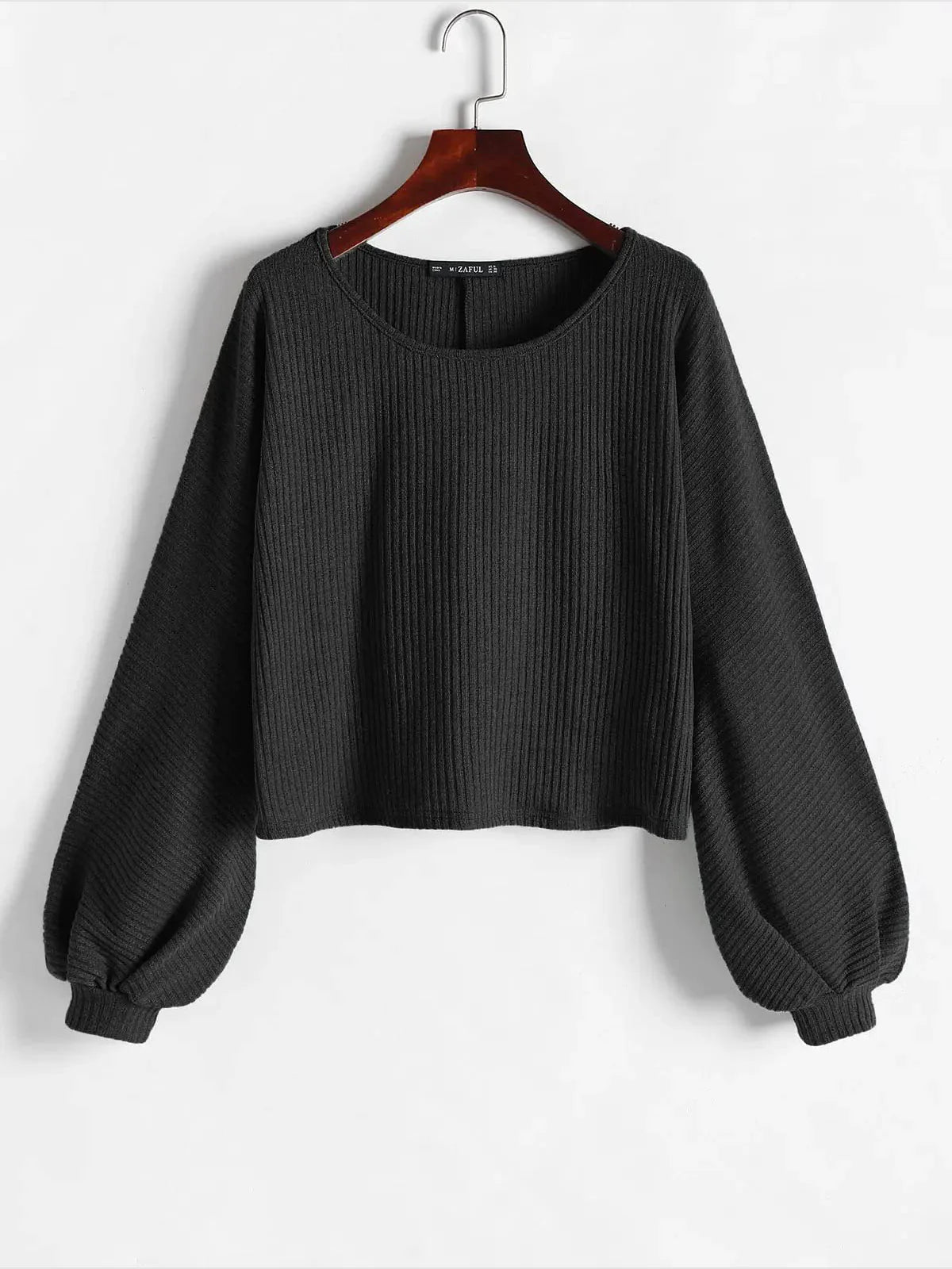 2026 Ribbed knit crew neck sweater