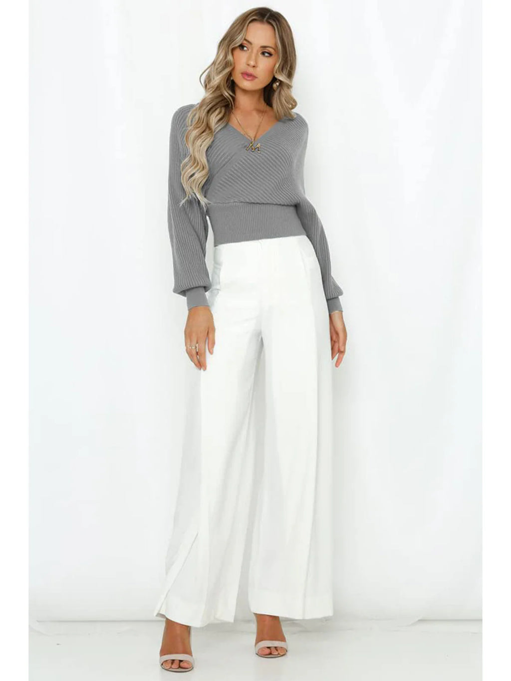 2026 Wrap V-Neck Knit Chunky Sweater