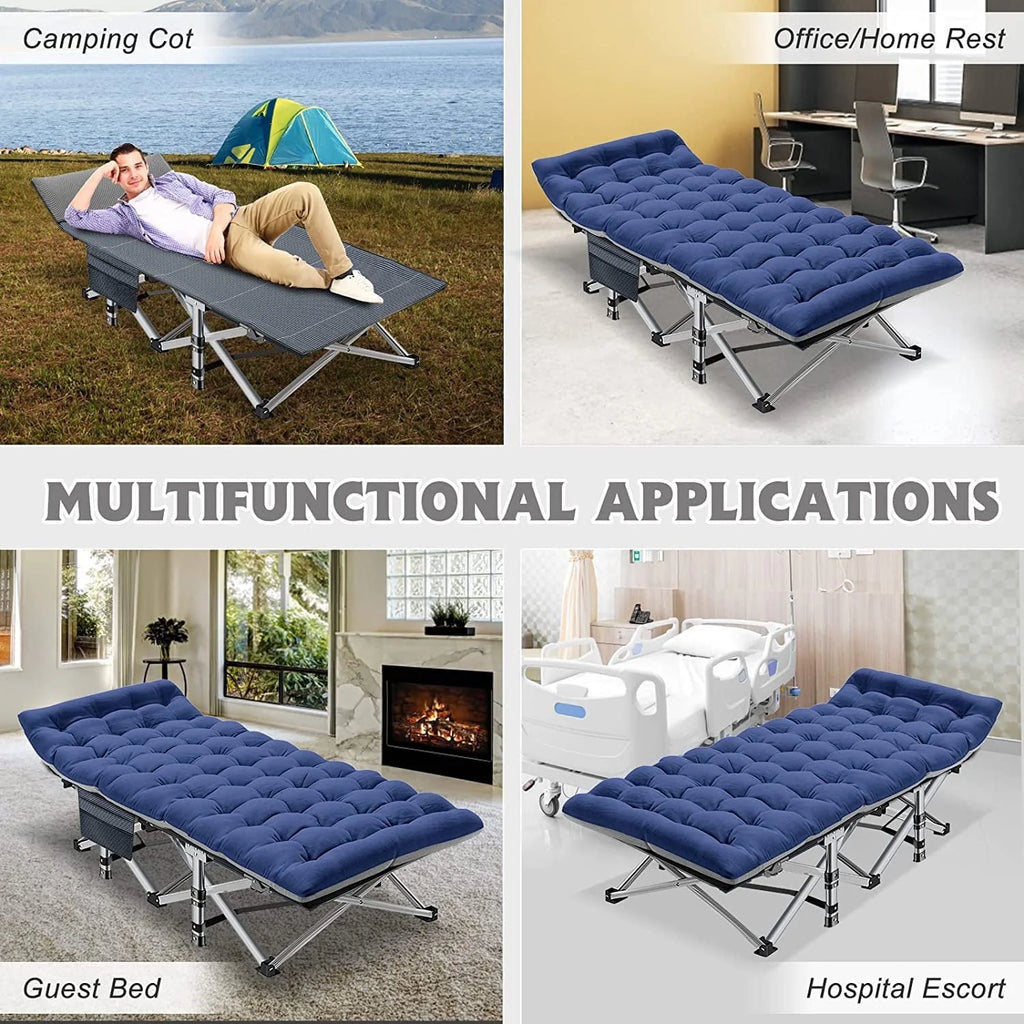 2026 Slsy 2 Pack Folding Bed Cot with 3.3 Inch 2 Sided Mattress, 75"* 28" Folding Camping Cots with Carry Bag, Portable Sleeping Cot Guest Bed
