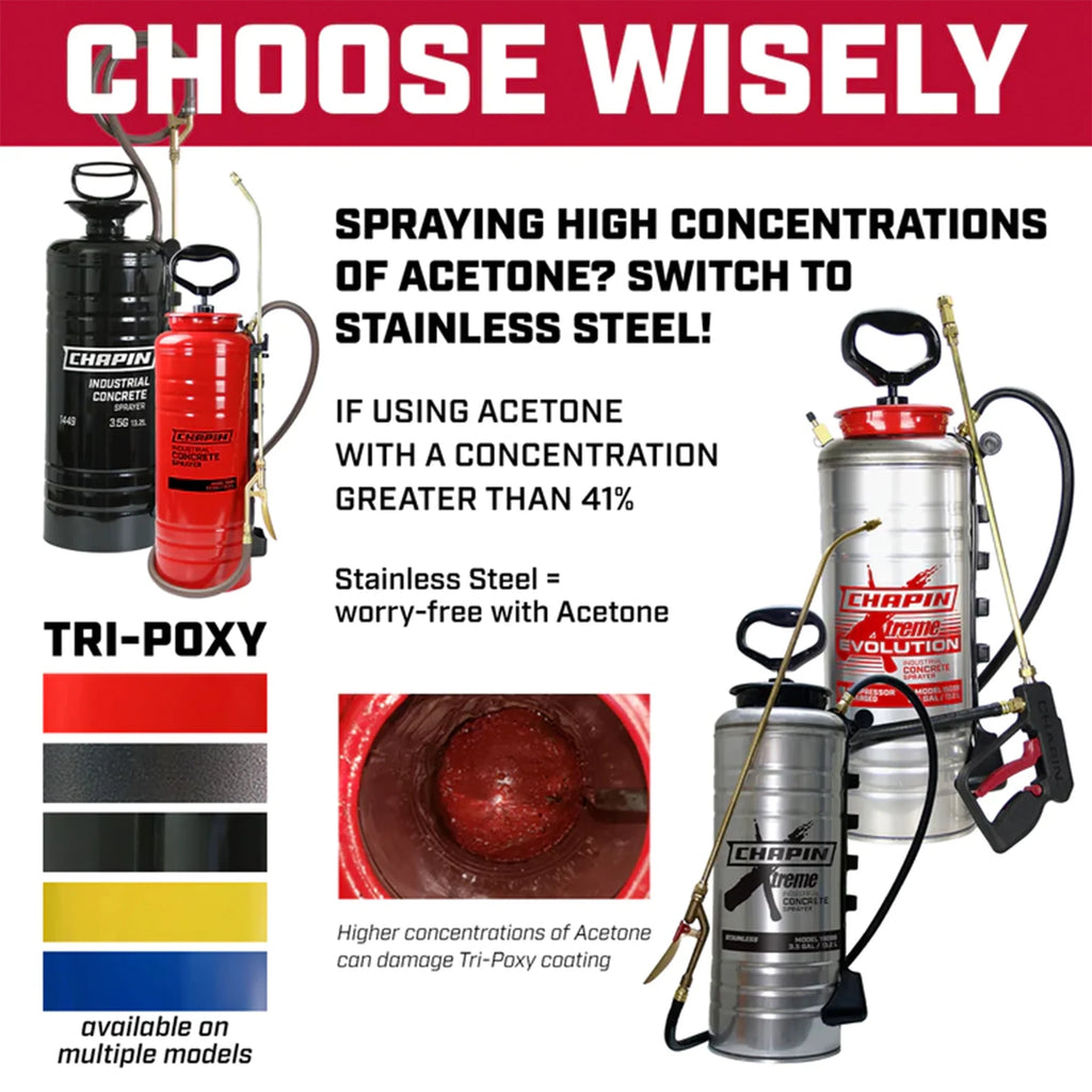 2026 Chapin 1949 3.5 Gallon Tri-Poxy Industrial Concrete Open Head Tank Sprayer