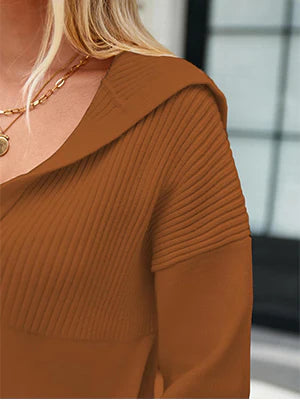 2026 Pullover Lapel Knit Soft Sweater