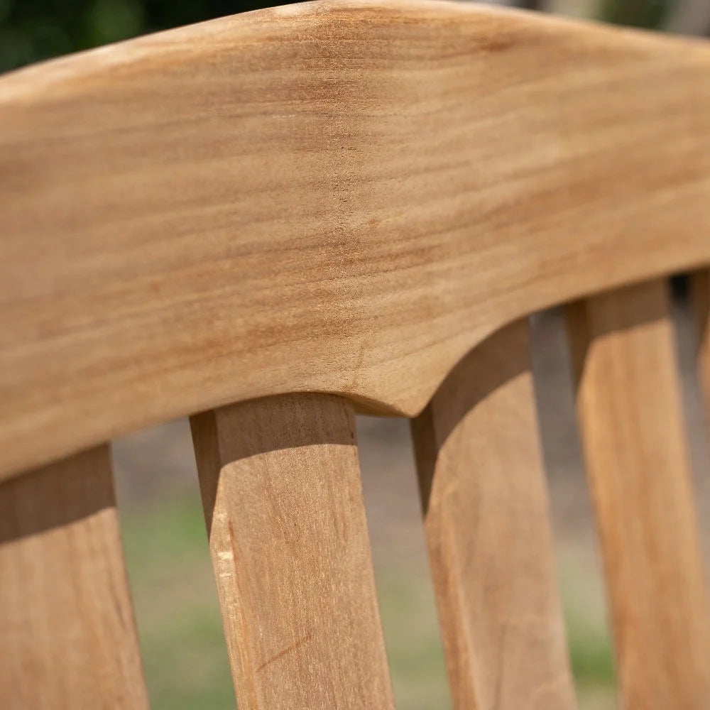 2026 Ash & Ember Hawthorne Grade A Teak 53" Bench, Seats 2 People Comfortably, Weather Resistant Indoor Outdoor Solid Wood Patio Furniture with Tightly Spaced Slats, Bowed Back, Armrests