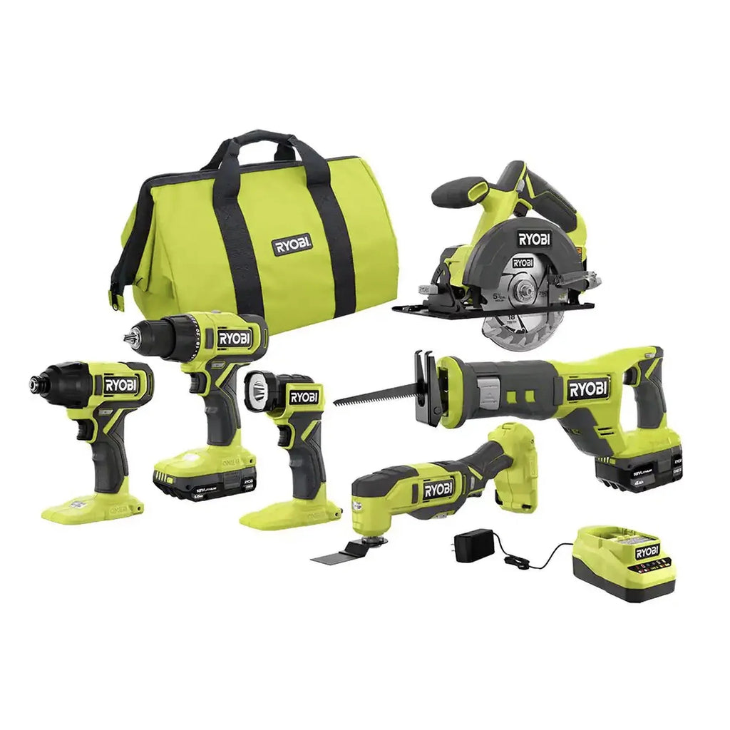 2026 RYOBI ONE+ PCL1600K2 18V Cordless 6-Tool Combo Kit