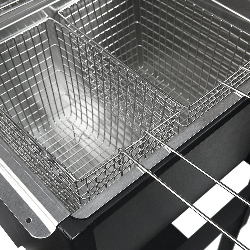 2026 Barton High-Pressure Deep Fryer Triple Basket Dual Burner Stainless Steel Cooker Fryer Black