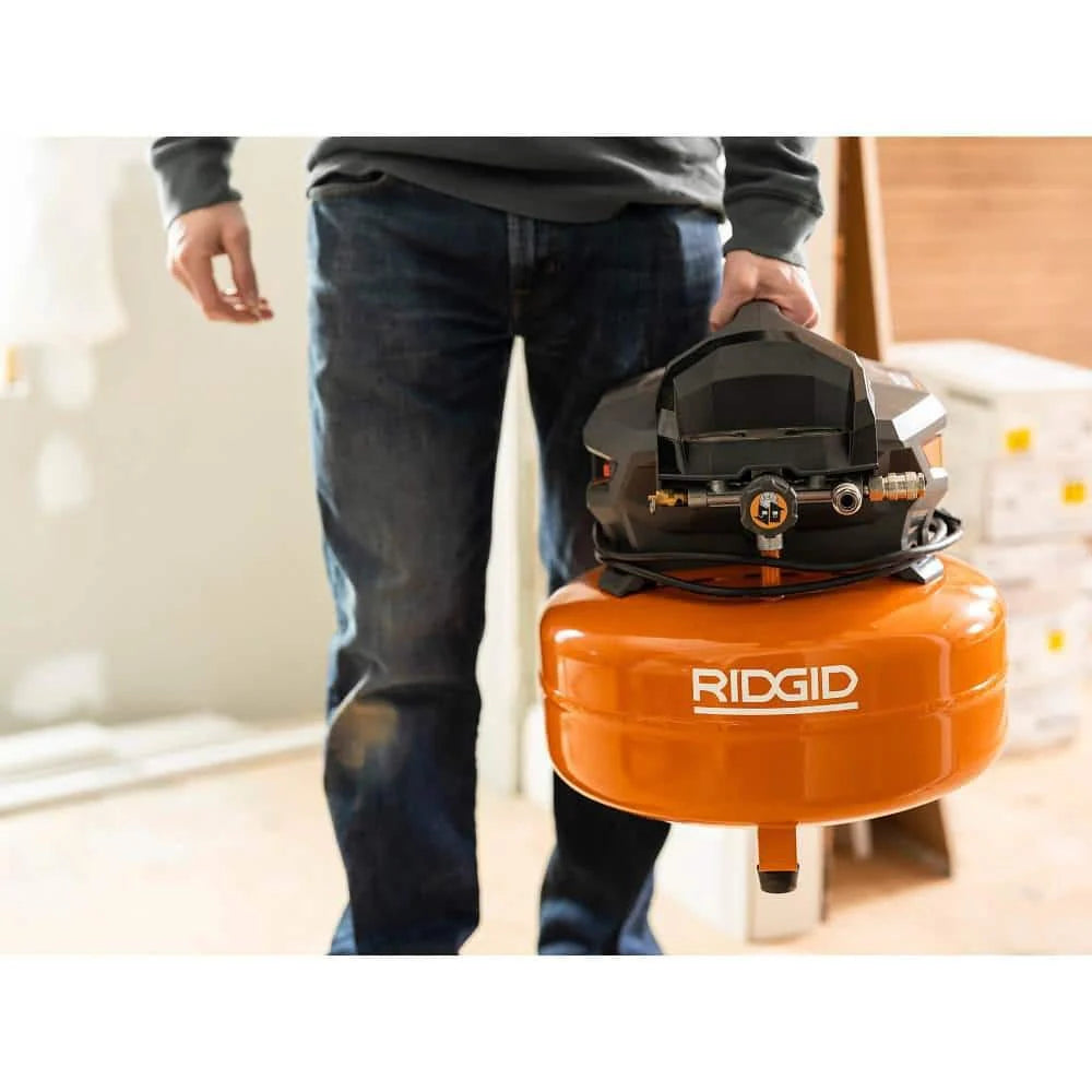 2026 Portable electric flat compressor (6 gallons) with 18GA brad nailer, 16GA straight nailer and 18GA stapler R69603FK