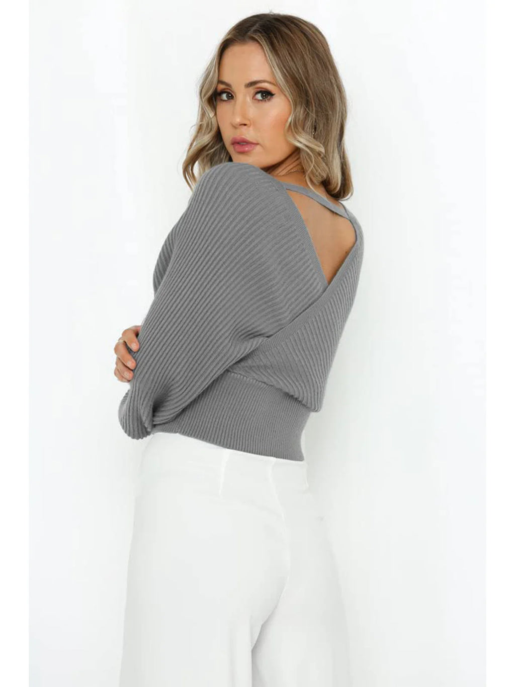 2026 Wrap V-Neck Knit Chunky Sweater
