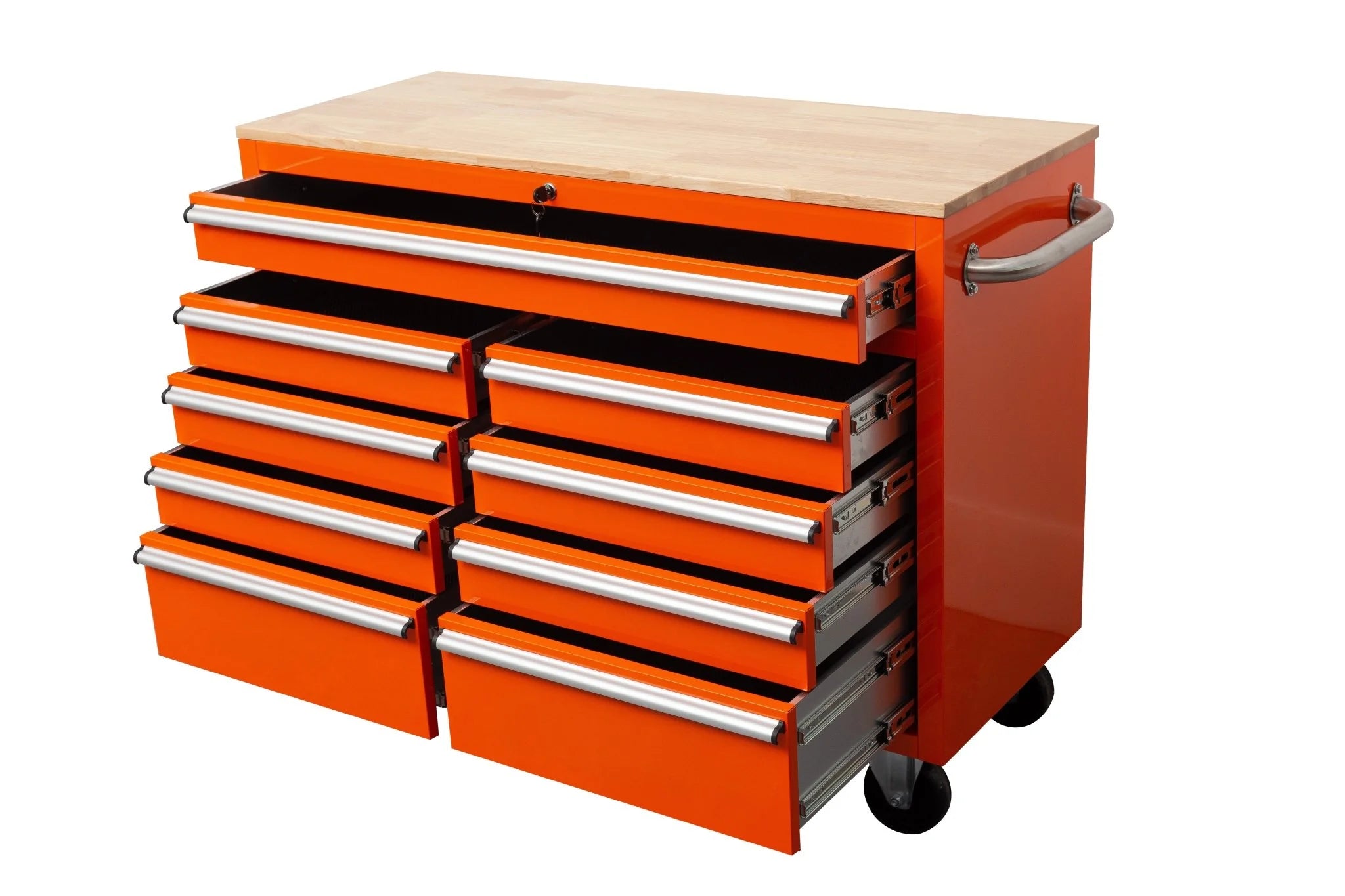 46" Rolling Tool Workbench – Heavy-Duty Mobile Storage Cabinet with 9 Drawers