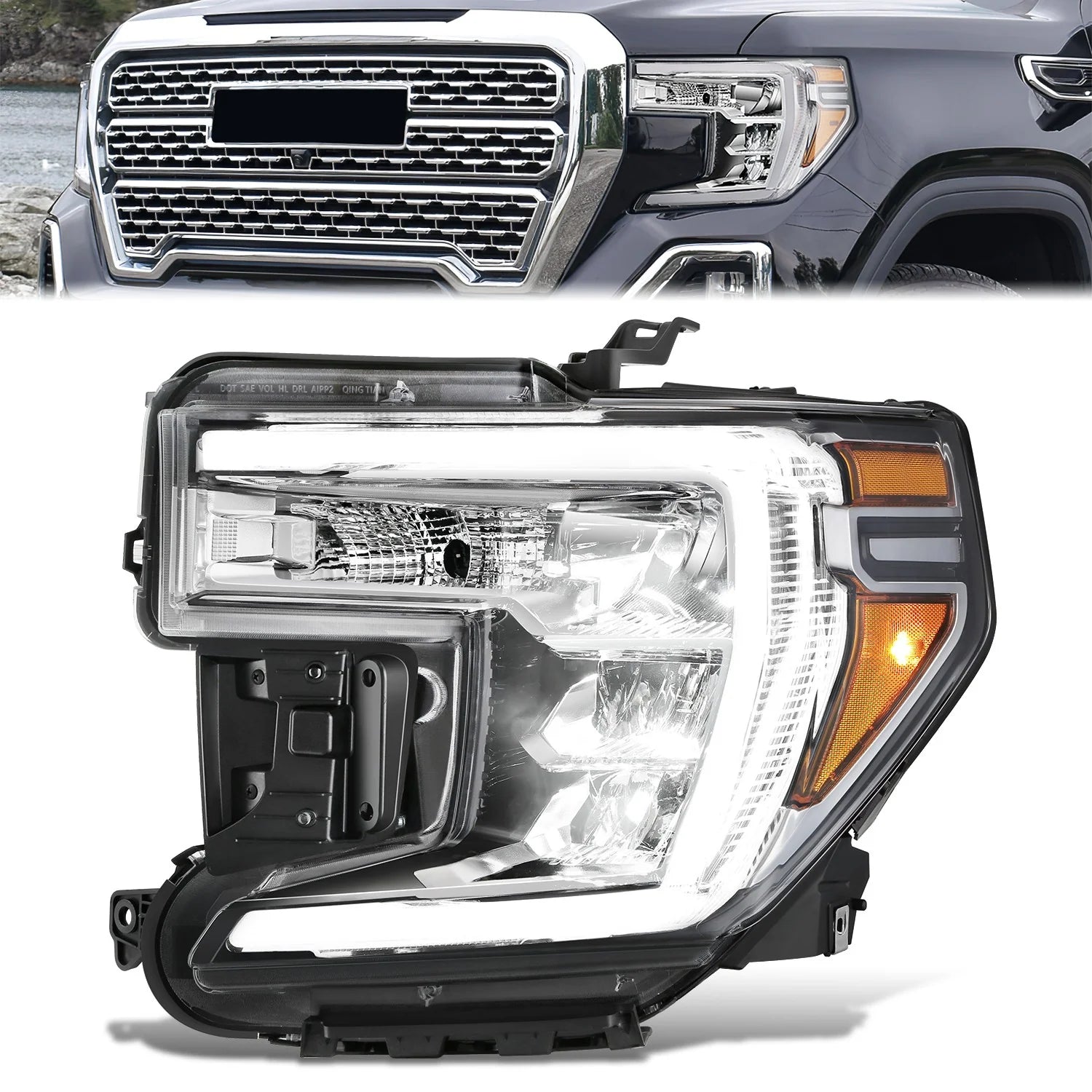 Factory Style Left Side Headlight19-21 GMC Sierra 1500, 2022 Limited