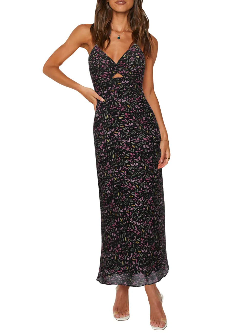2026 Spaghetti Strap Floral Print Dress