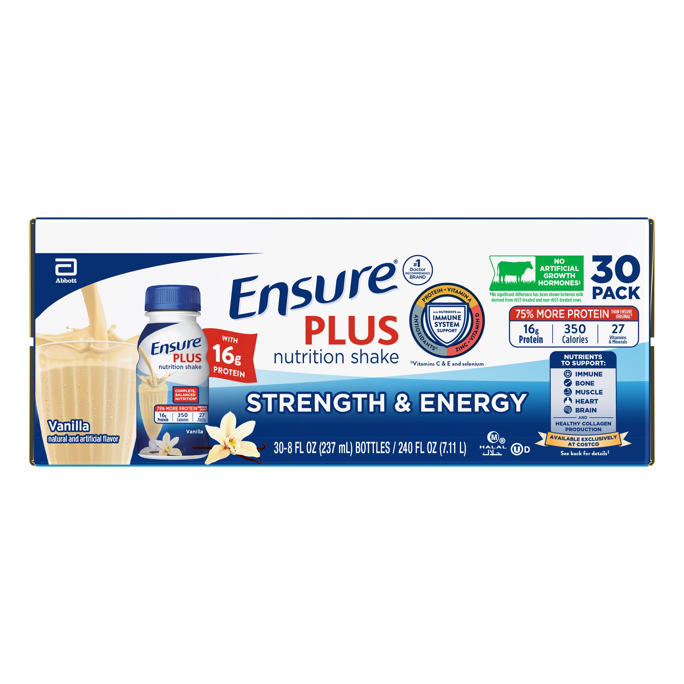 2026 Ensure Plus Nutrition Shake, Vanilla, 8 fl. oz, 30-pack