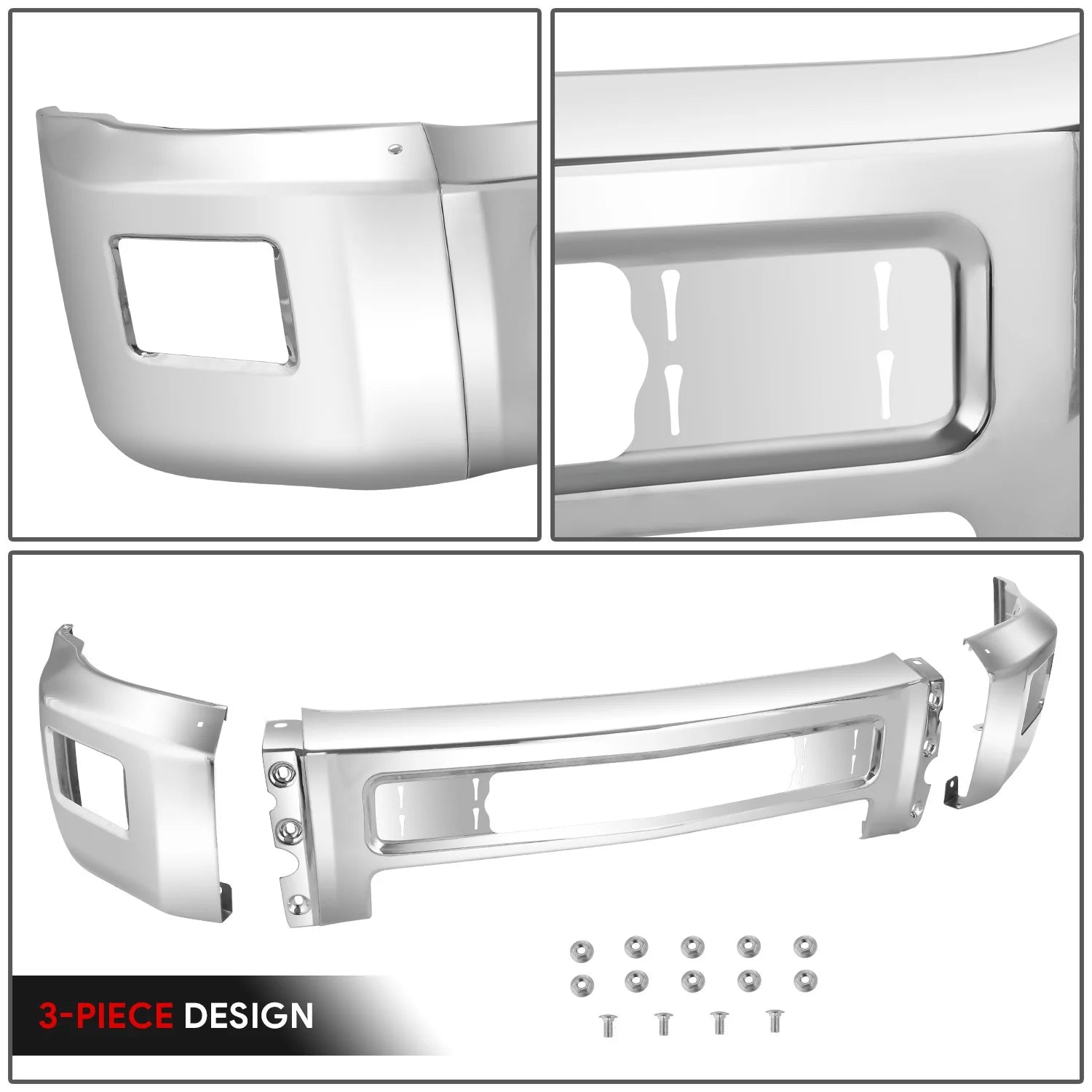 Modular Style Front Bumper w/o Parking Sensor Holes15-19 Chevy Silverado 2500 3500