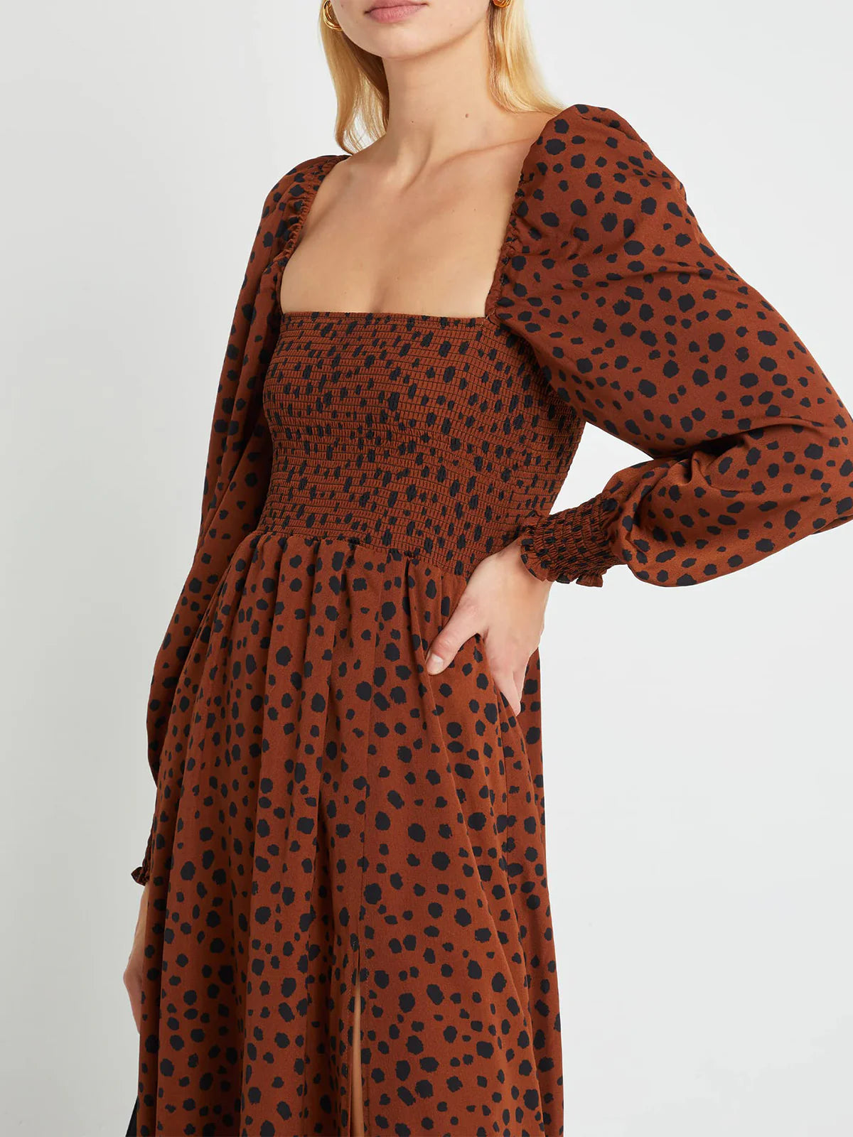 2026 Puffy High-Waisted Floral Dress